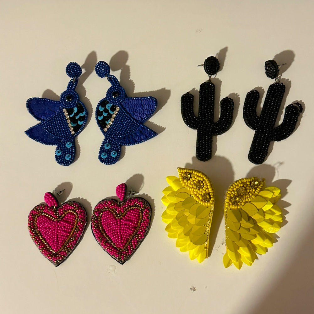 Beaded earrings set all 4!